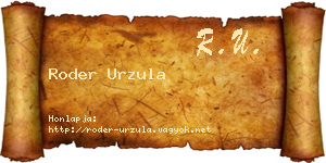 Roder Urzula névjegykártya